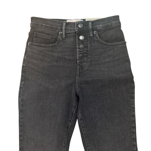 NWT Everlane HighRise Skinny Black Button Fly Ankle Jeans Women's 26 - Picture 2 of 5
